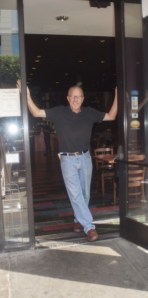 Steve stands at the door to say goodbye even as he awaits the next guests coming for the live music. 